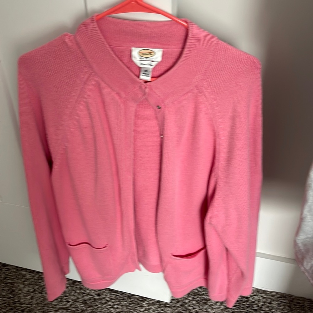 Talbots cardigan 2x snap buttons pink